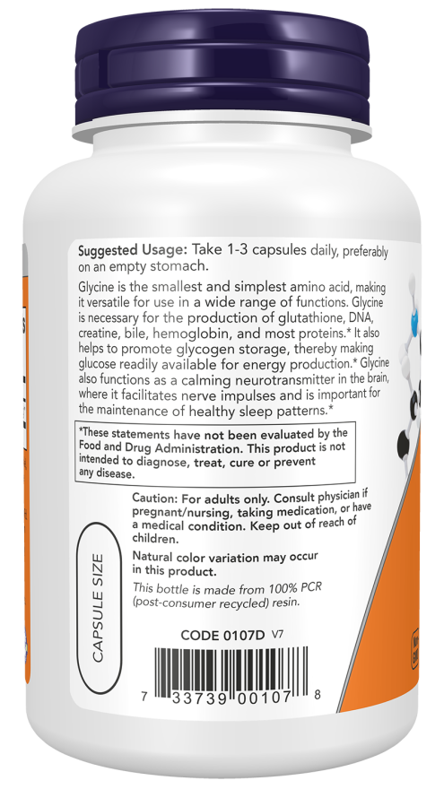 Cápsulas vegetales de glicina de 1000 mg