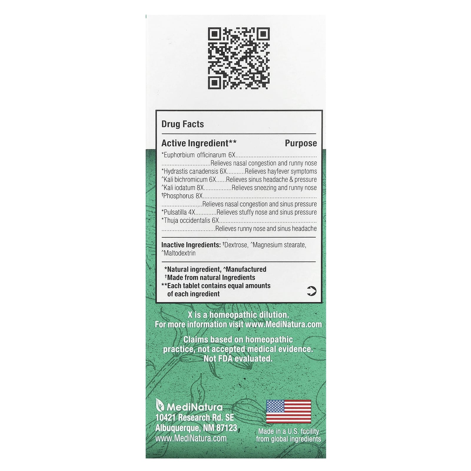 BHI, Sinusitis, 100 comprimidos