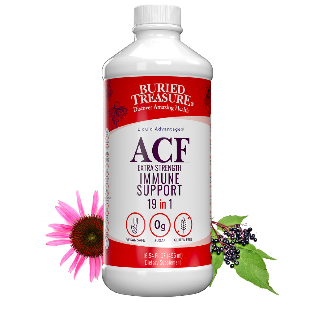 Buried Treasure Liquid Nutrients® ACF Extra Strength: Refuerzo inmunitario líquido con vitamina C, zinc y extractos botánicos