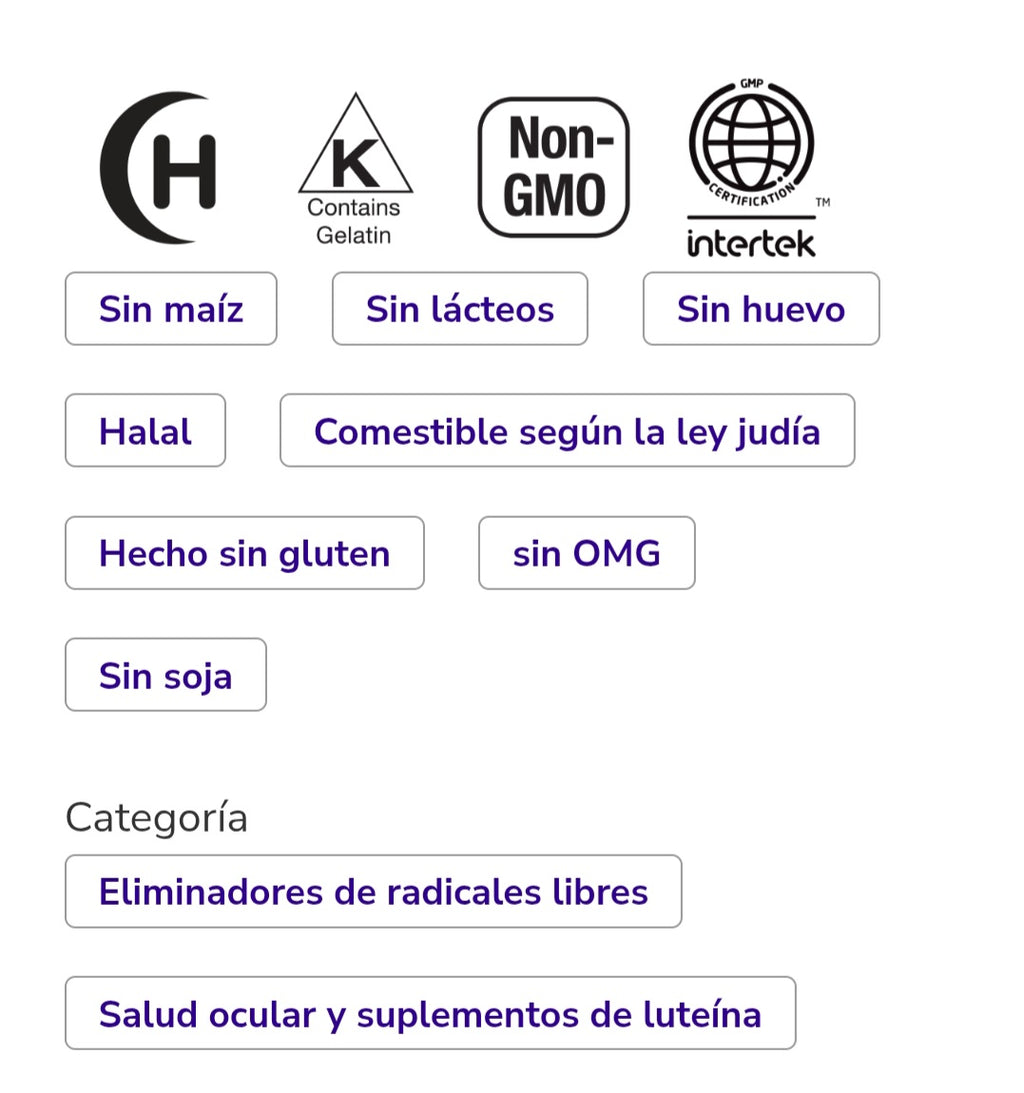 Cápsulas blandas de luteína de 10 mg