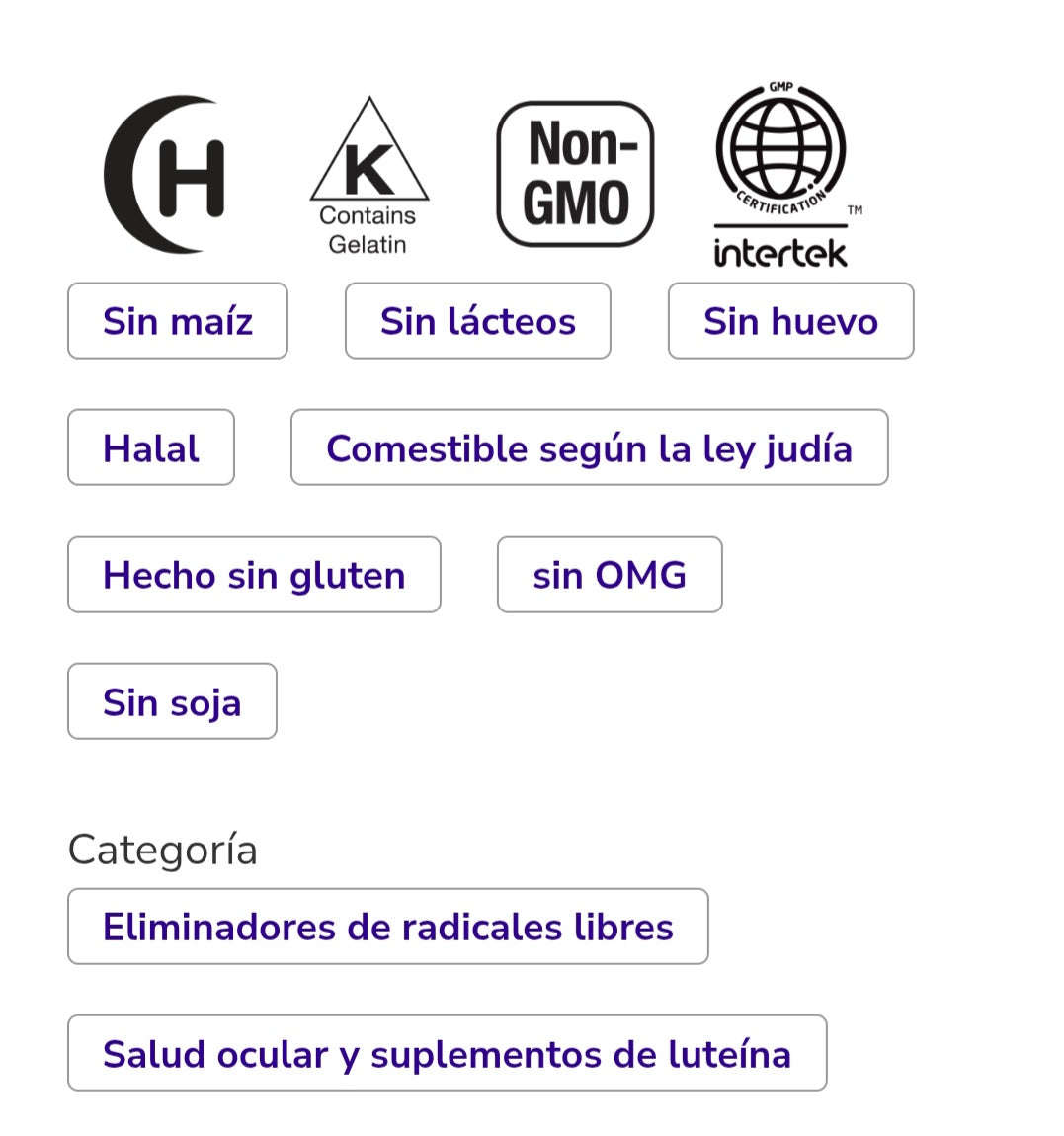 Cápsulas blandas de luteína de 10 mg