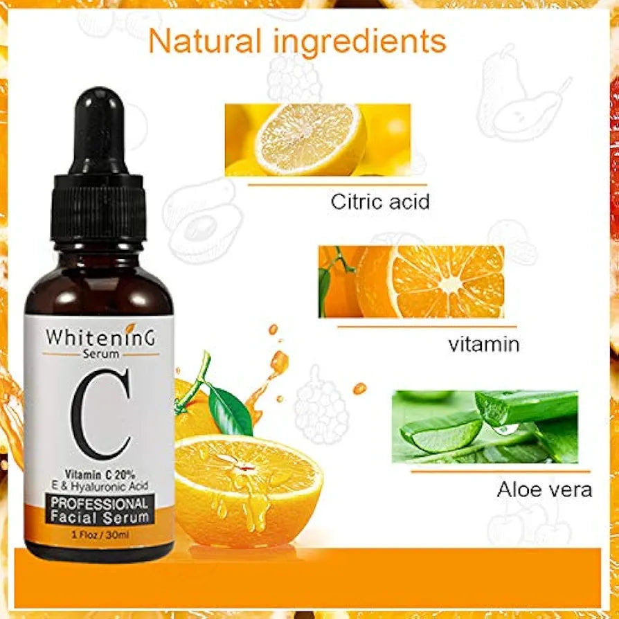SUERO FACIAL DE VITAMINAS C, E & ACIDO HIALURONICO
