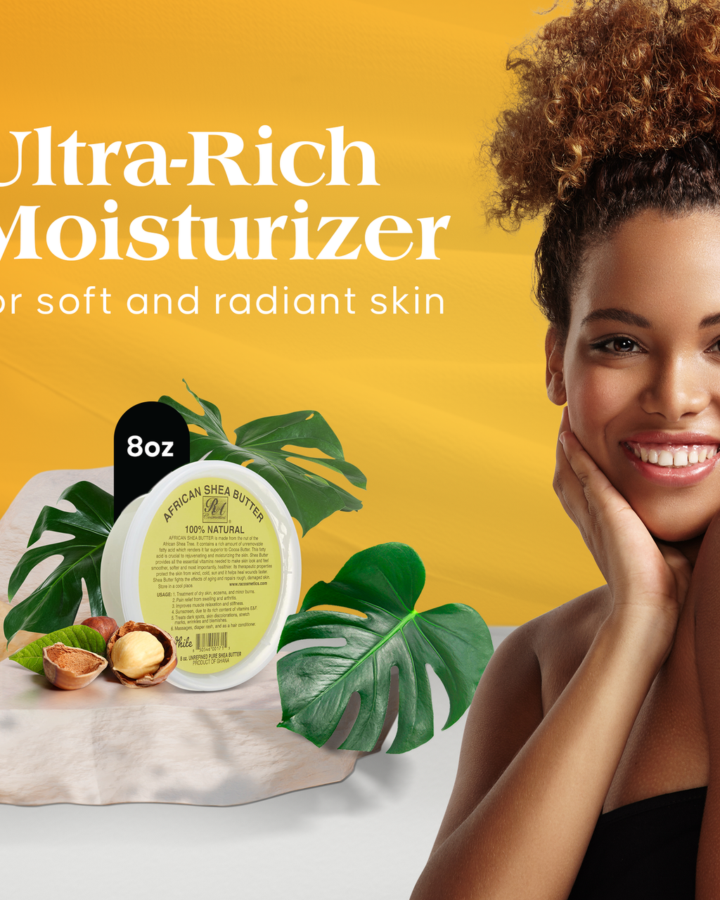 Manteca de karité africana 100 % natural (marfil): suave y sin refinar