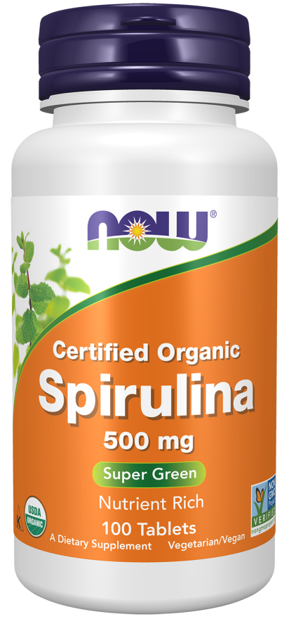 Espirulina orgánica, comprimidos de 500 mg