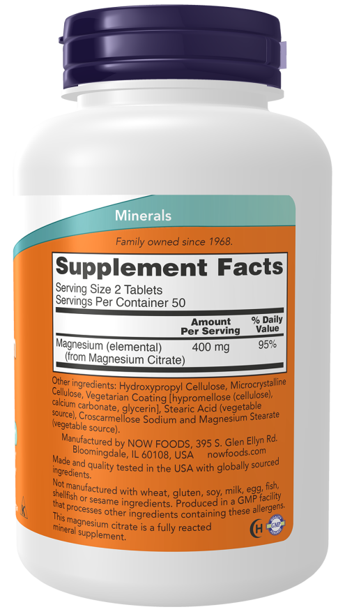 Comprimidos de citrato de magnesio de 200 mg (100Tabletas)