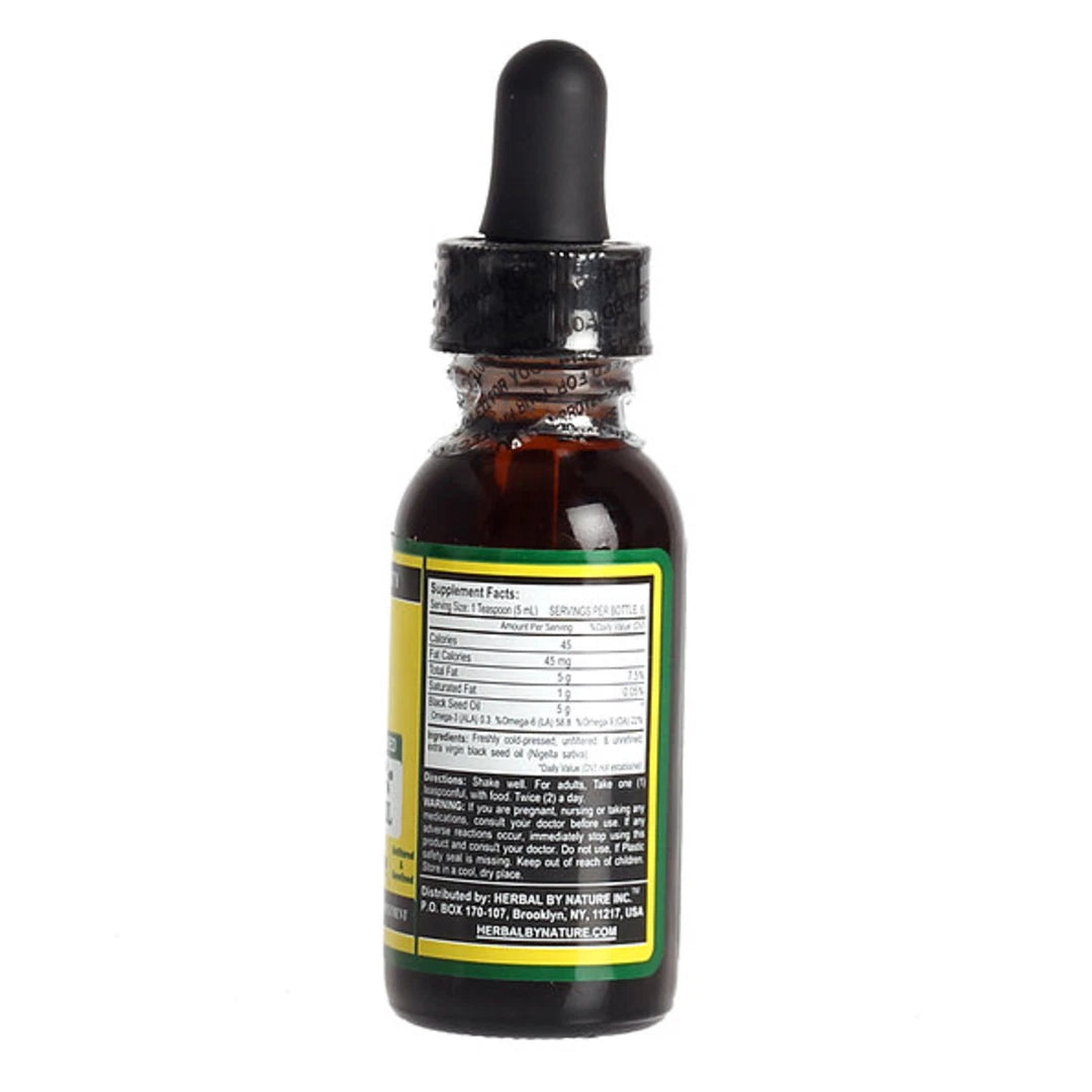 Aceite de semilla negra 1 oz - 100% puro prensado en frío sin refinar Comino Nigella Sativa HBN