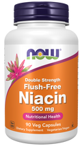 Cápsulas vegetales de niacina de 500 mg de doble potencia que evitan el enrojecimiento.