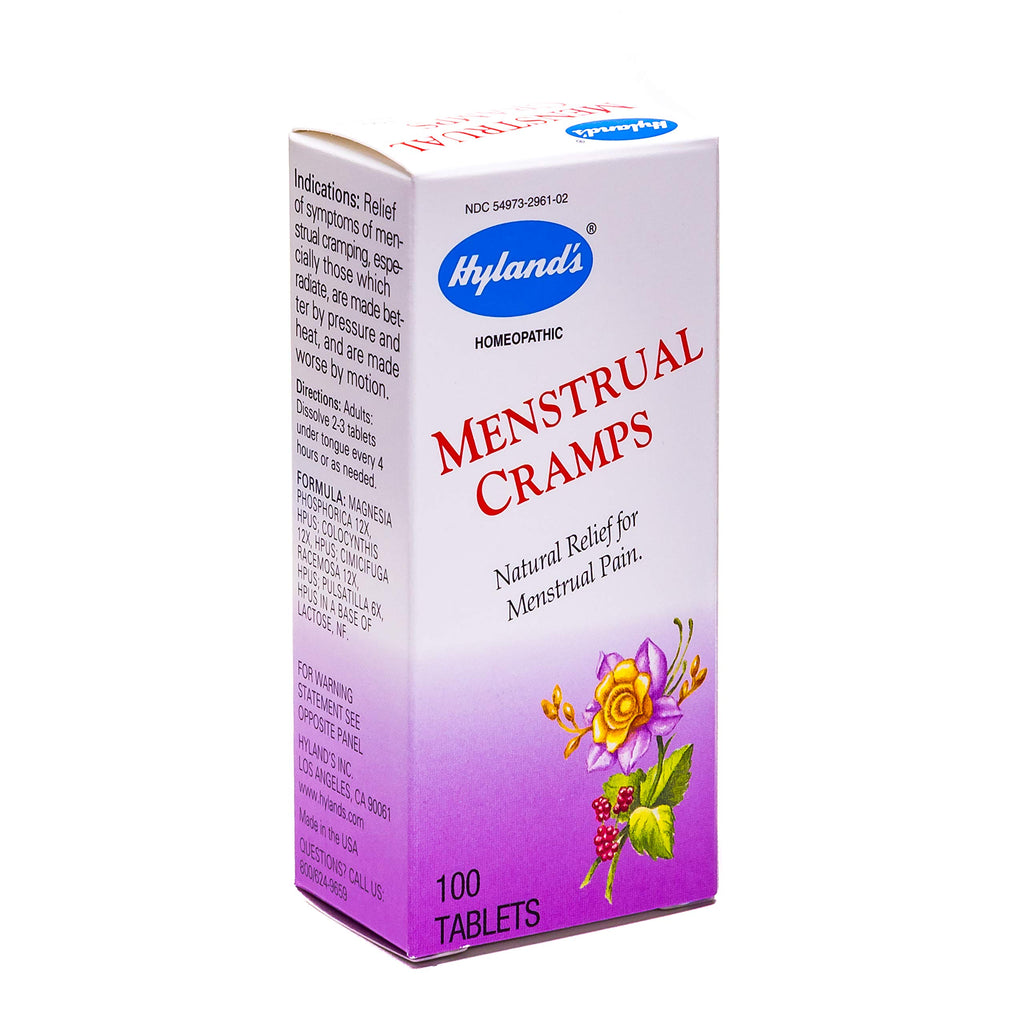 Tabletas Hyland's para los cólicos menstruales, alivio natural para el dolor menstrual, 100 unidades.